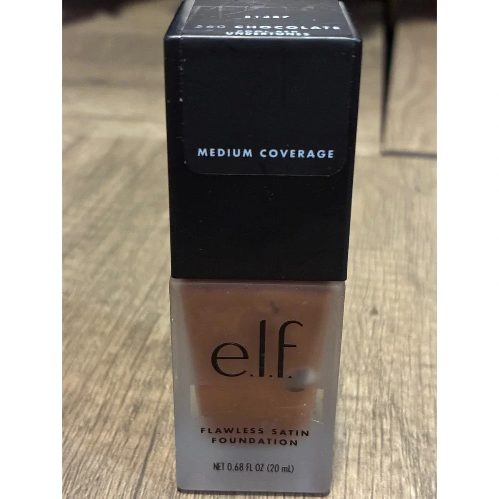 ELF Flawless Satin Foundation 560 Chocolate Cool Red Undertones 0.68 fl oz